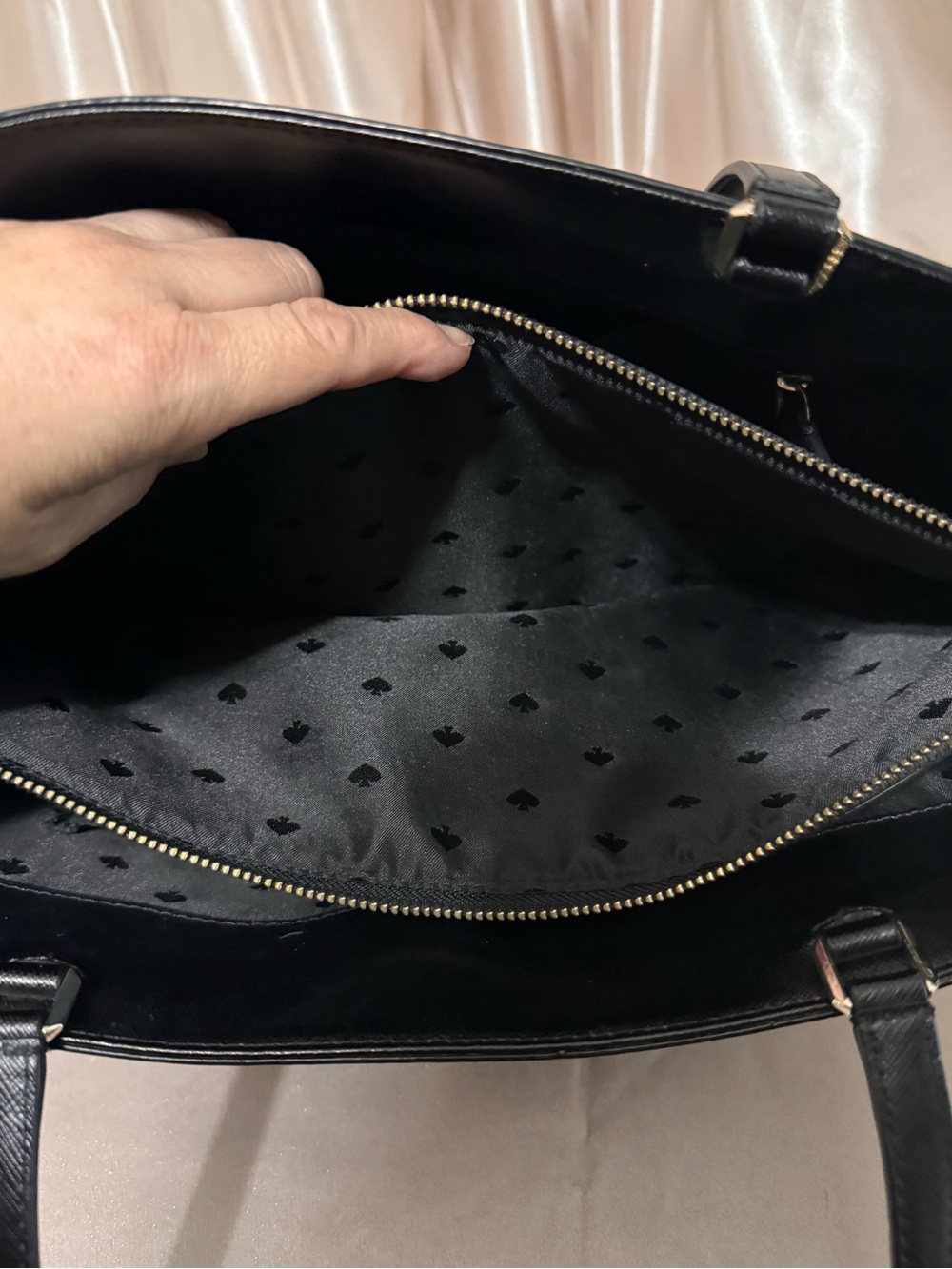 kate spade Staci New York Black Leather Tote Bag - Picture 6 of 16